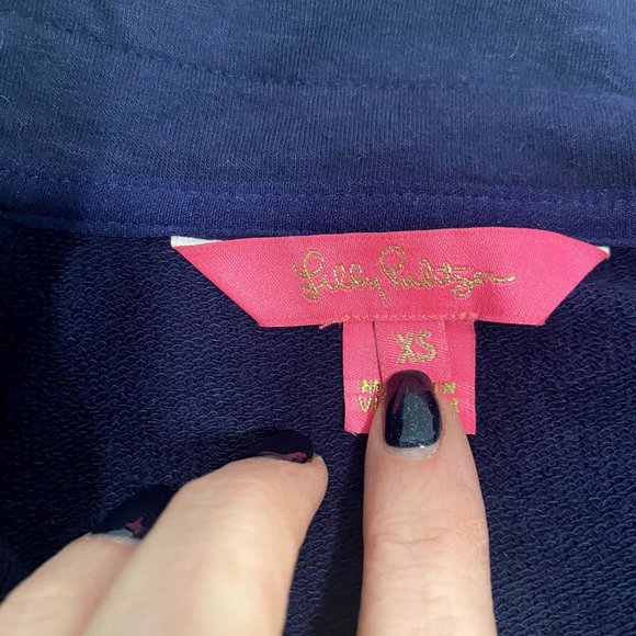 Lilly Pulitzer Skipper Navy‎ Blue Half Zip Popover Size XS - Picture 6 of 9